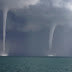 Incredible footage shows rare waterspouts appear on Qinghai Lake