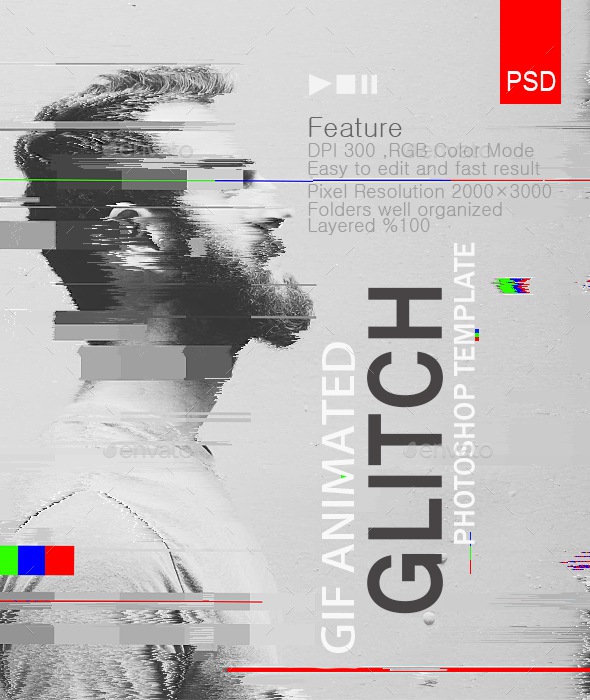 Gif Animated Glitch Templates 