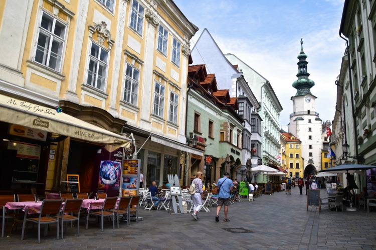 Michalska Street in Bratislava's Old Town | Ms. Toody Goo Shoes #bratislava #slovakia #danuberivercruise