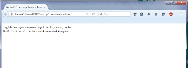 Tutorial HTML Penulisan Kode-Kode Komputer