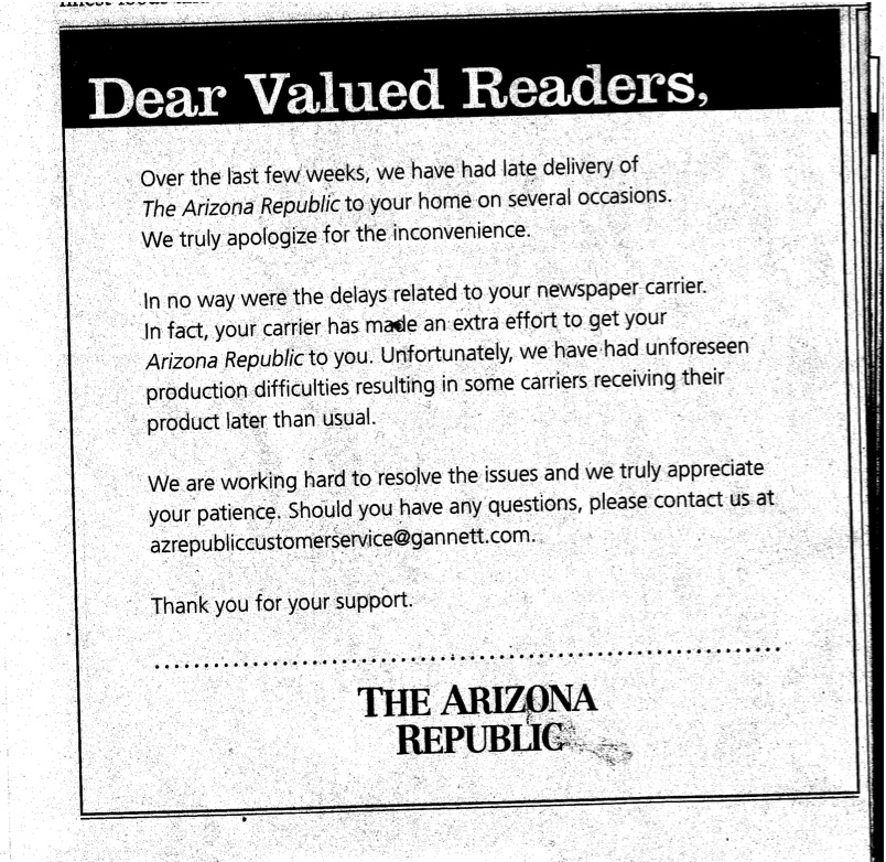 arizona republic  circulation