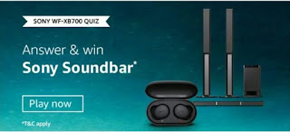 Amazon Sony Soundbar Quiz Answers – Win Sony WF-XB700 Soundbar