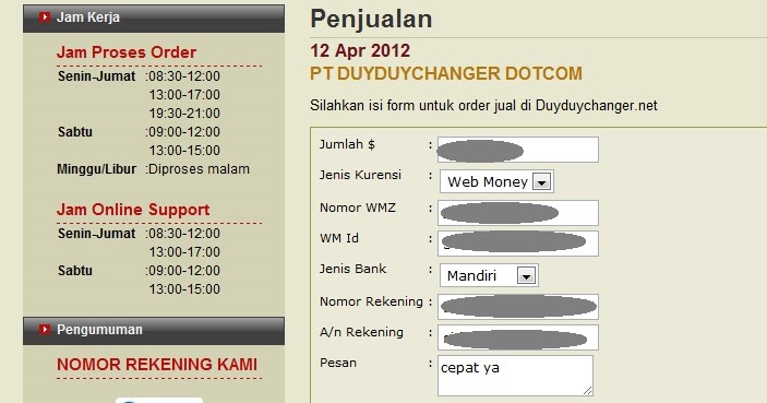 Cara Mencairkan uang dari Webmoney ke Rekening Bank 