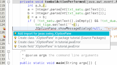 Cara Menangani Pesan Error Pada Pemrograman Java Netbeans