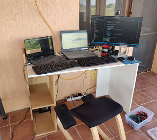 Desk on the balcony