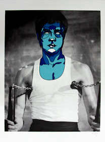 David Flores - Bruce Lee Blue Screen Print