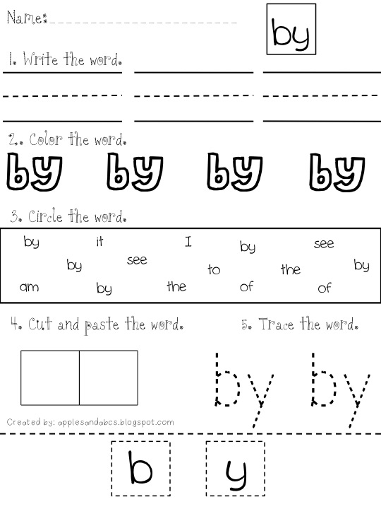 we Study free  Word worksheet Sight sight word