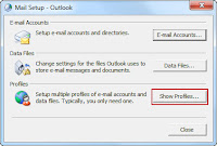 mail setup window in outlook