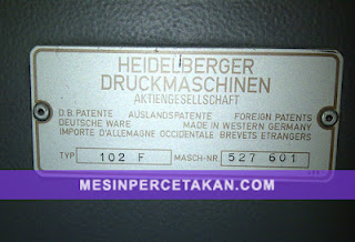 Heidelberg SM 102 - 5 Color - Serial Number