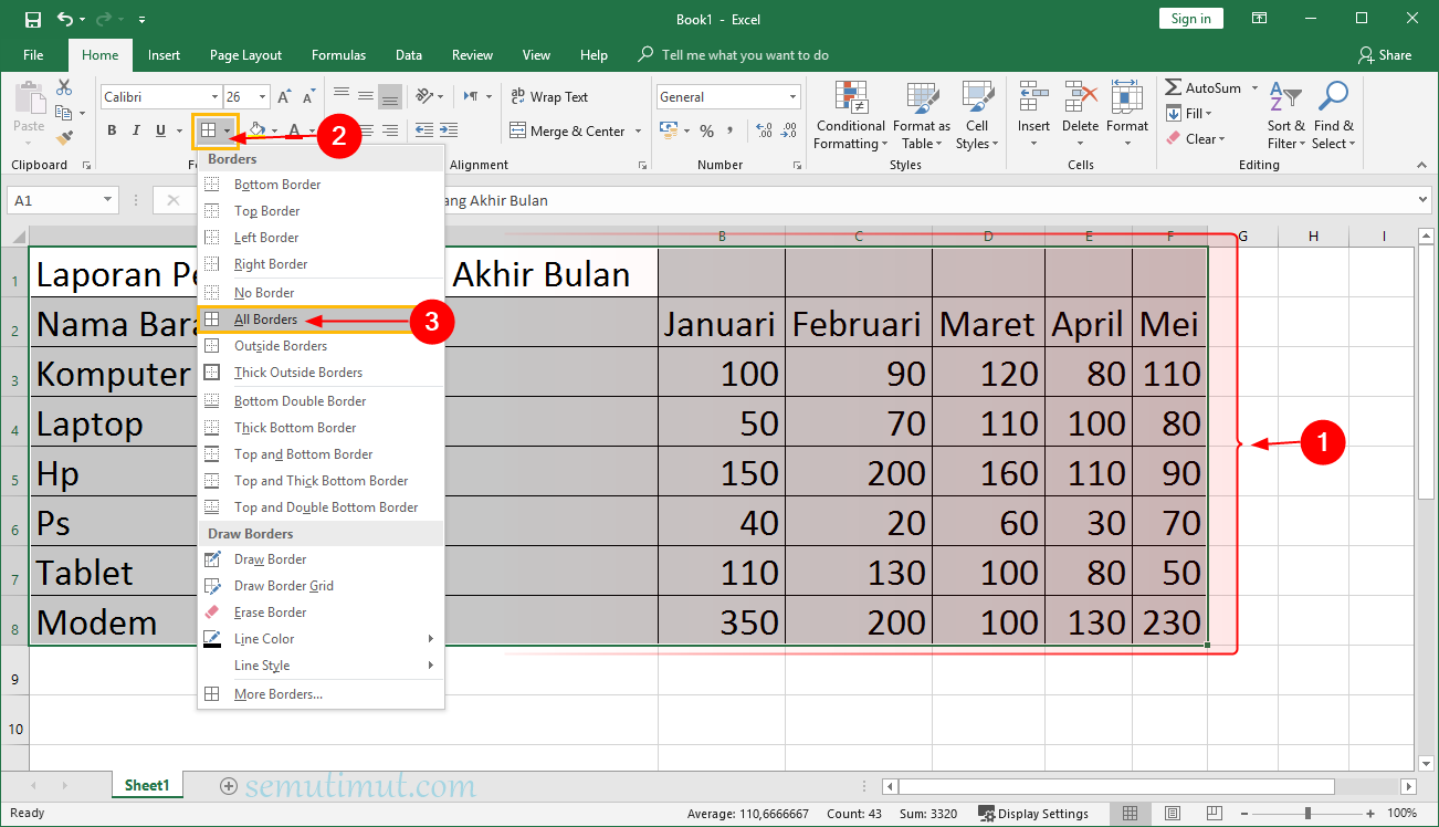Cara Membuat Tabel di Excel Berwarna Otomatis (Mudah) SemutImut