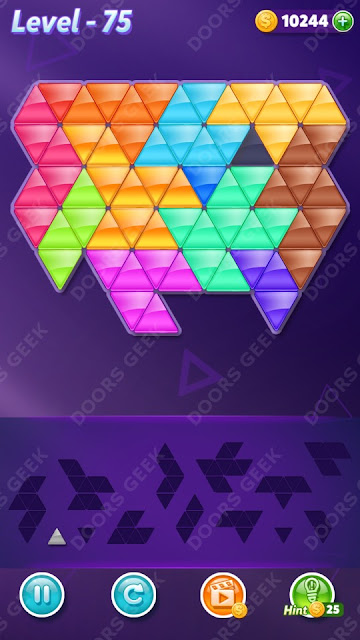 Block! Triangle Puzzle Champion Level 75 Solution, Cheats, Walkthrough for Android, iPhone, iPad and iPod