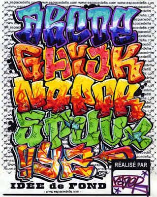 Colorful alphabet graffiti is