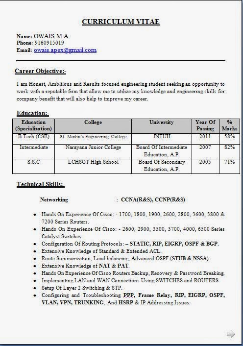 Ccna Resume Sample Doc Resume+Format+(38) · Download Resume Format