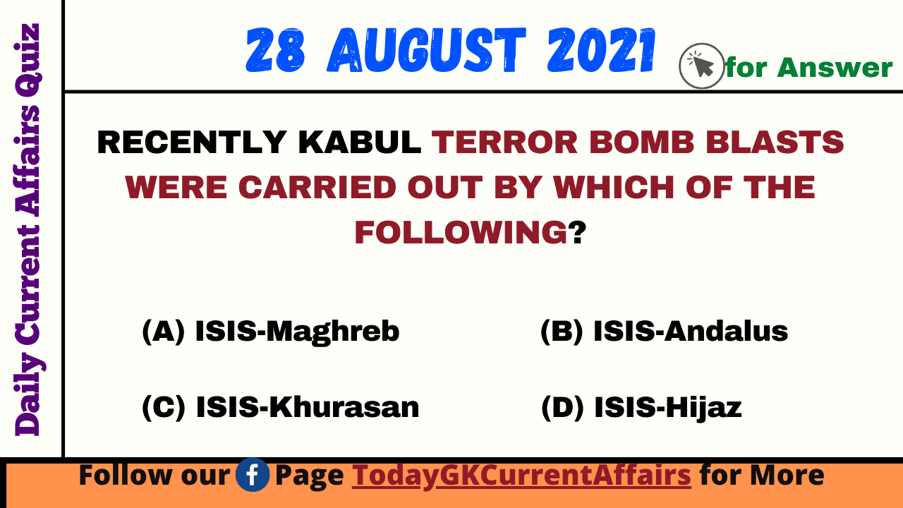 Today GK Current Affairs on 28th August 2021