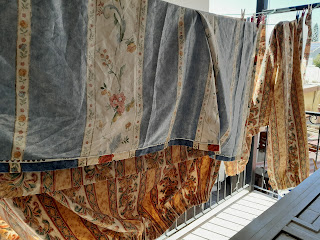 curtains, hanging on the line in Cyprus