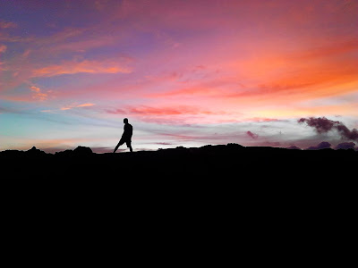 Sunset on a lava hike