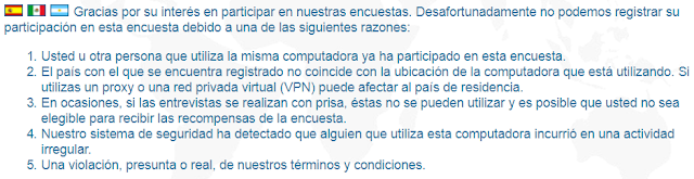 alerta para participar en encuestas