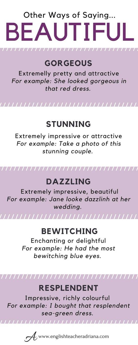 ways for saying beautiful