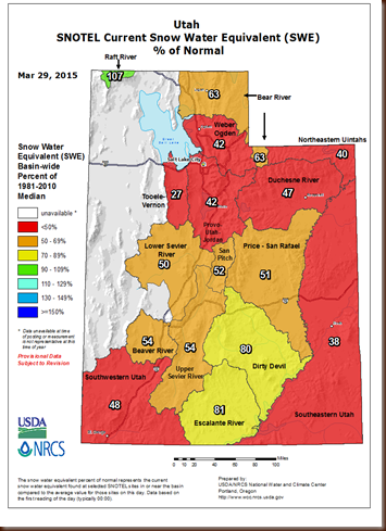 UT snowpack - 29 March 2015