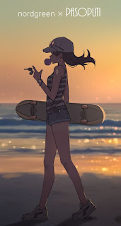 Wallpaper anime aesthetic Beach for Android and iPhone