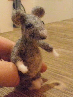 needle felted mouse