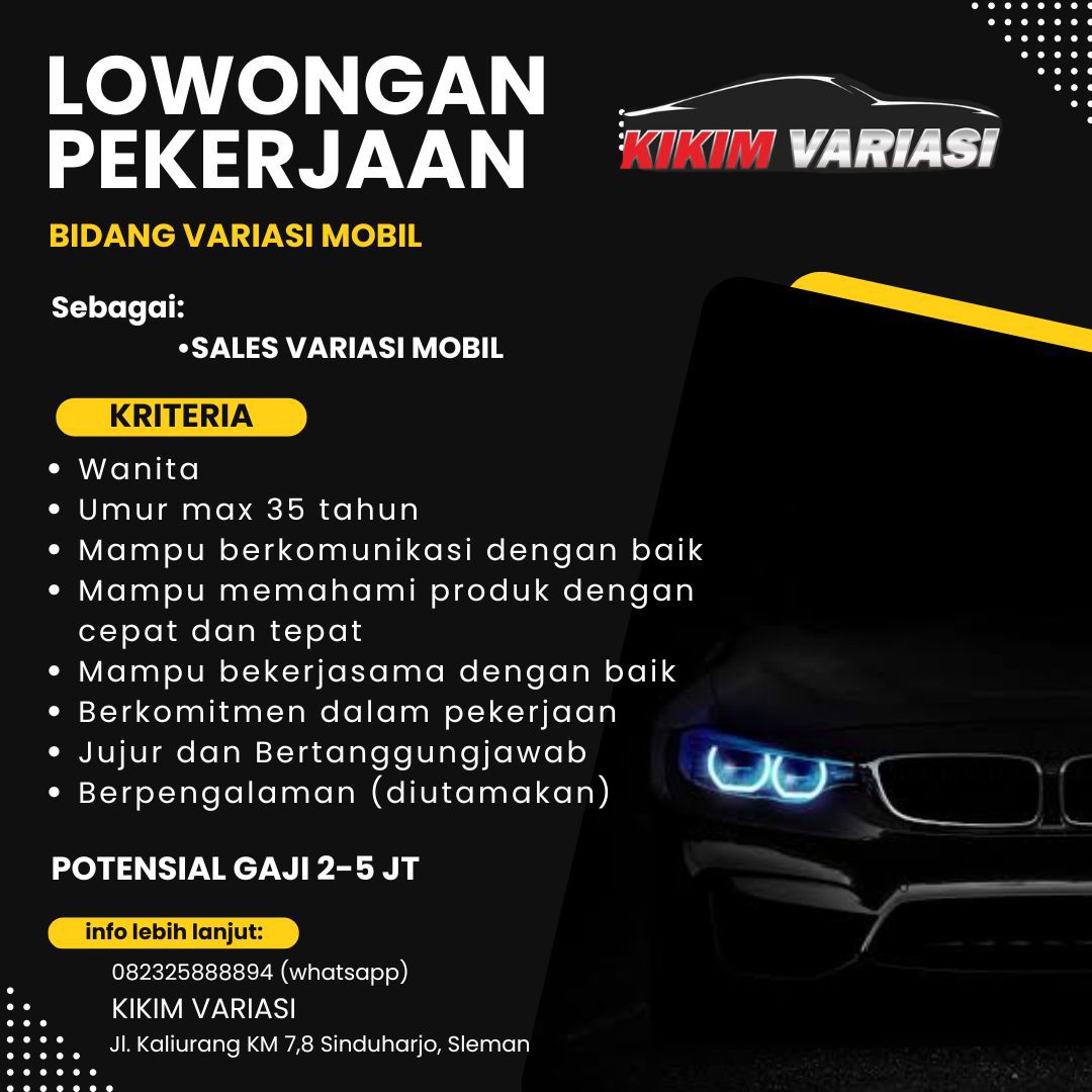 Loker Kikim Variasi Bulan Juli 2024 di Sleman