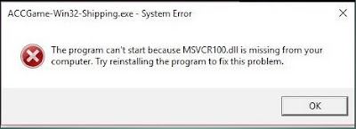 MSVCR110 and MSVCP110 dll Missing Error