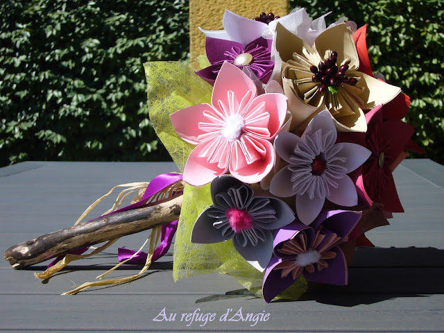 bouquet en papier pliage origami