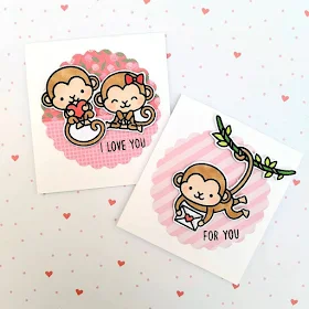 Sunny Studio Stamps: Love Monkey Customer Card by Maestras Scraperas