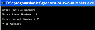 c-program-greatest-of-two-numbers-output