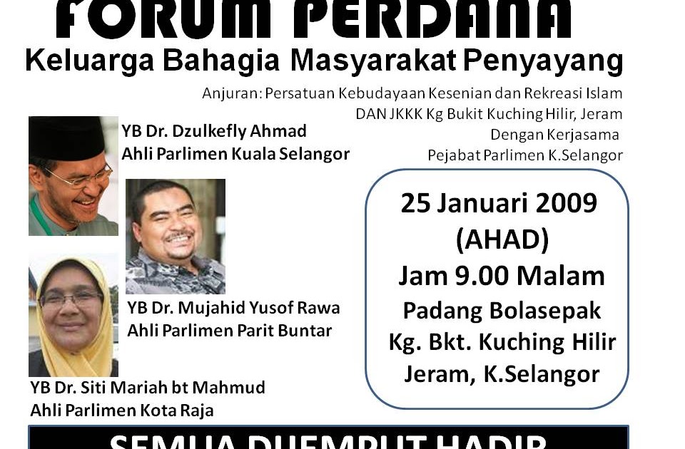 Jeramkini: Forum Perdana : Keluarga Bahagia Masyarakat ...