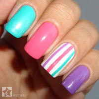 Unhas Decoradas - Listras Coloridas