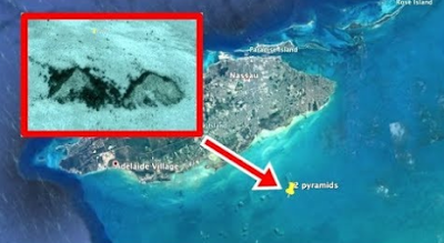 Ancient pyramids found underwater in the Bahamas.