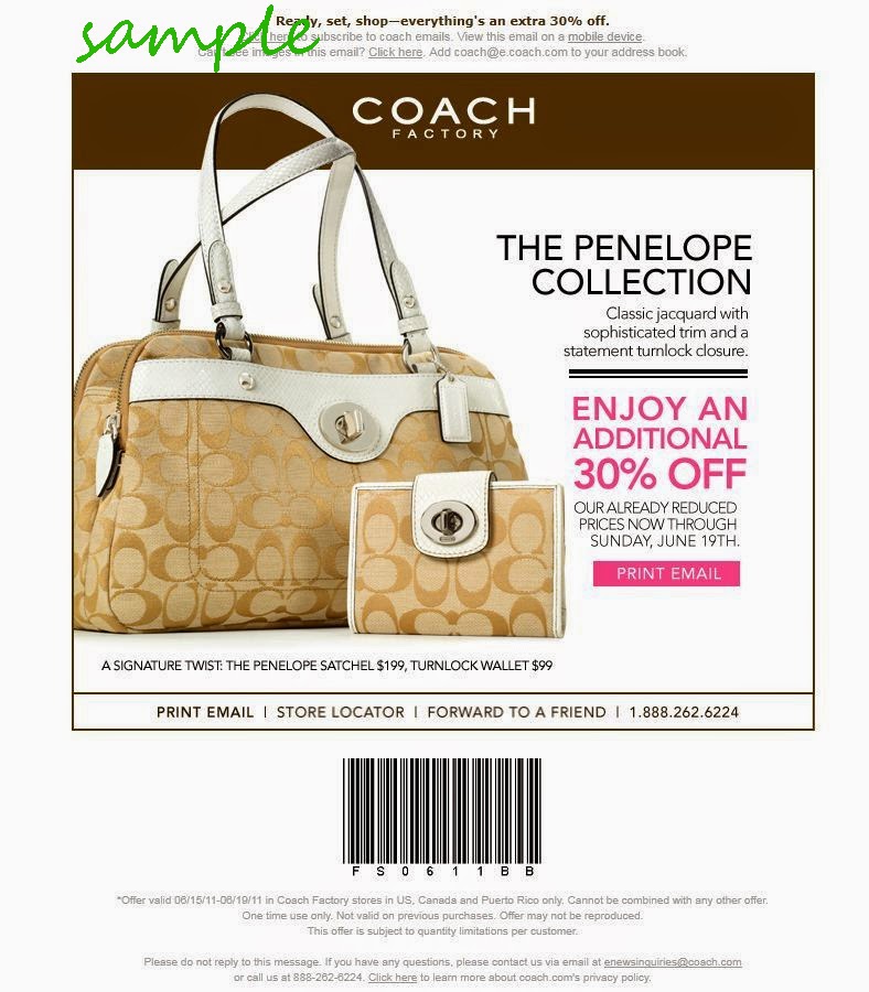 coach coupons december 2014 50 % 40 % off coach outlet offer this is ...