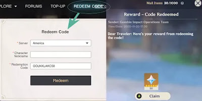 How to Redeem Codes in Genshin Impact