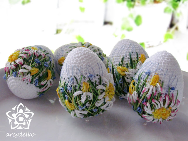 crochet and embroidery easter eggs