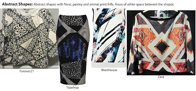 abstract, geometric, shop reports, british high street, topshop pencil skirt, forever21 jumper, zara blouse, digital prints, sliced print