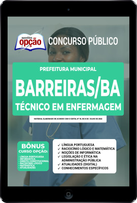 Apostila Digital PDF para Prefeitura de Barreiras BA (Técnico em Enfermagem)