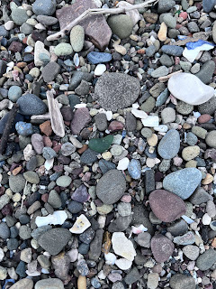 Seashore rubble sea glass