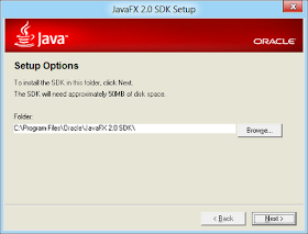 Accept the JavaFx 2.0 SDK installation director