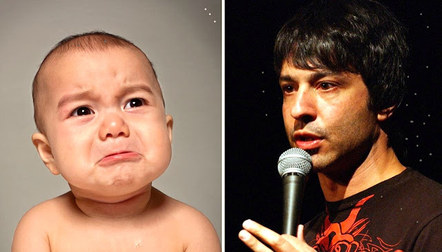 Arj Barker says a mother and baby were disrupting his Melbourne show before he asked for them to leave.