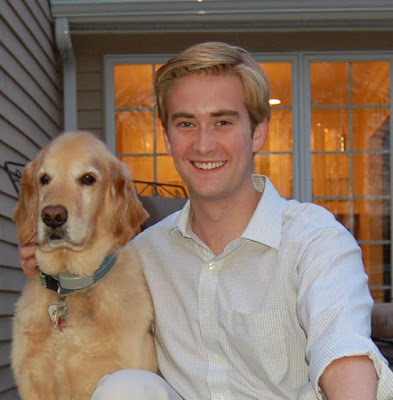 Peter Doocy with his dog outside his house