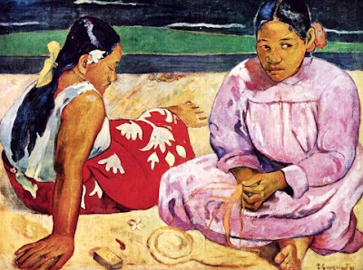 Foto a la pintura Mujeres Tahitiana en la Playa de Paul Gauguin 