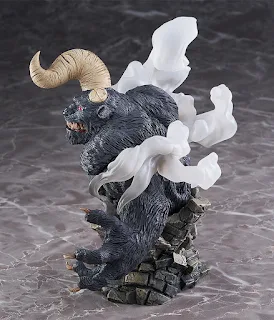 Busto de Zodd de Berserk por Max Factory, con detalles realistas y efecto de humo en su transformación.