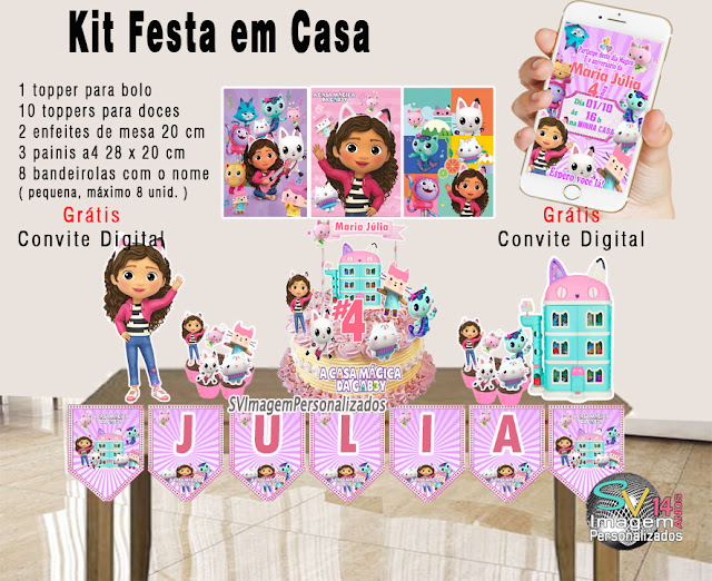 A Casa Mágica da Gabby dicas e ideias para decoração de festa personalizados kit festa em casa