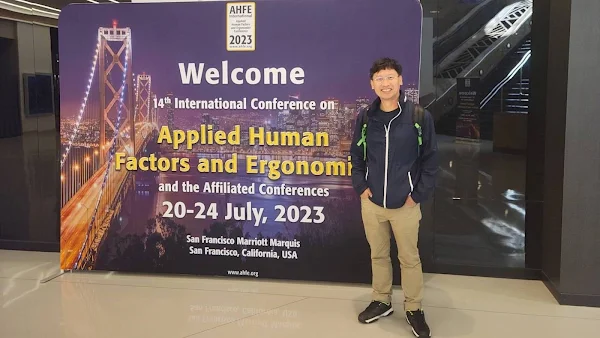 ▲彰化師範大學資訊管理學系王怡舜教授赴美國參加研討會照片。（記者林明佑翻攝）