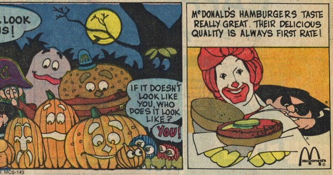 Neato Coolville: 1979 HALLOWEEN RONALD MCDONALD COMIC STRIP