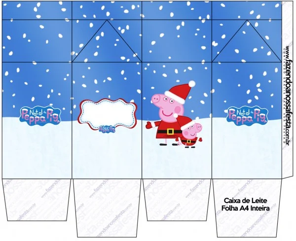 Caja tipo "de leche" de Peppa Pig en Navidad.