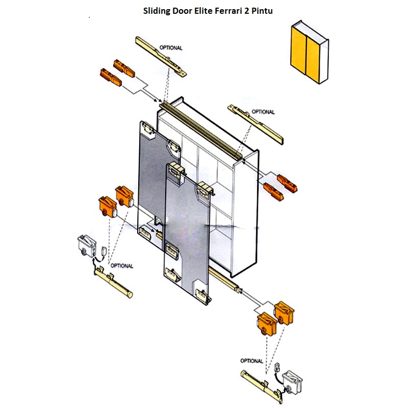 Siding Door Pintu Lemari Geser Bintang Hardware