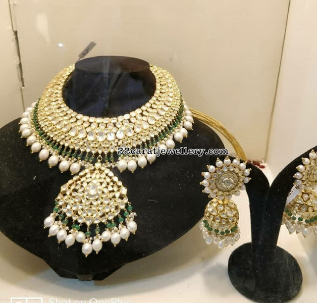 Big Polki Choker Large Jhumkas